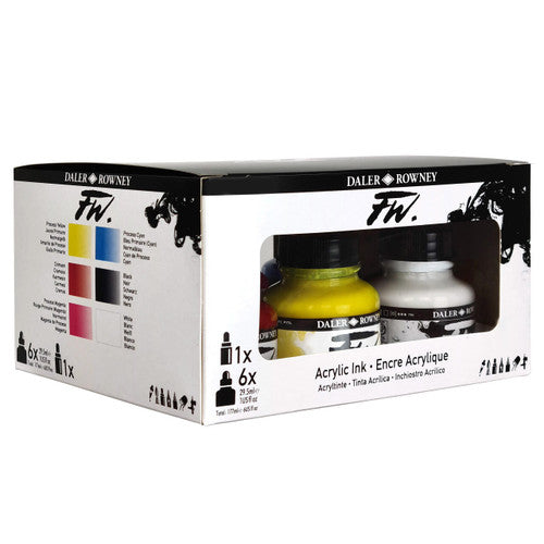 Daler-Rowney FW Ink 29.5ml Set of 6 Primary Colours