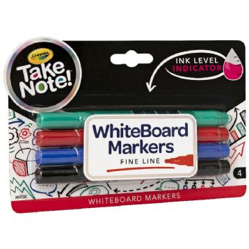 Crayola Take Note Whiteboard Marker Bullet Tip 4 Pack