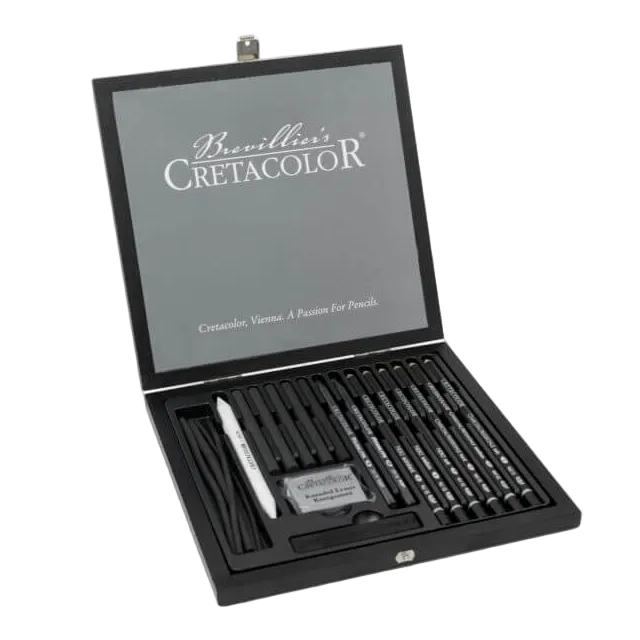 Cretacolor Black Box Wooden Box Set