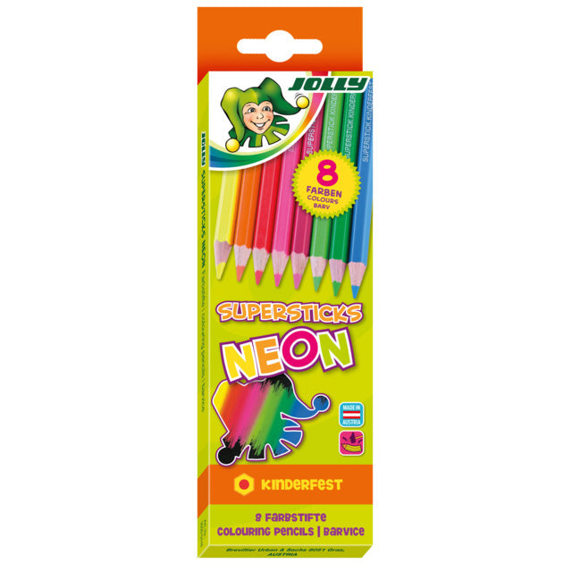 Jolly Supersticks Neon Pencils | Set of  8