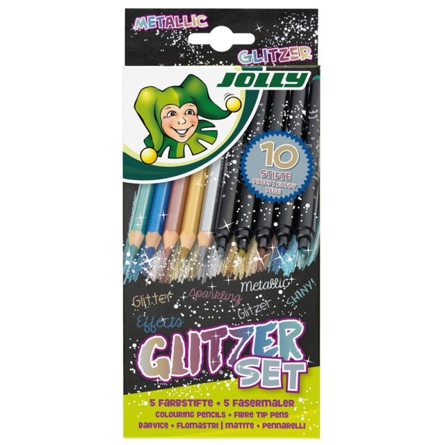 Jolly Metallic Pencil & Glittering Marker Set