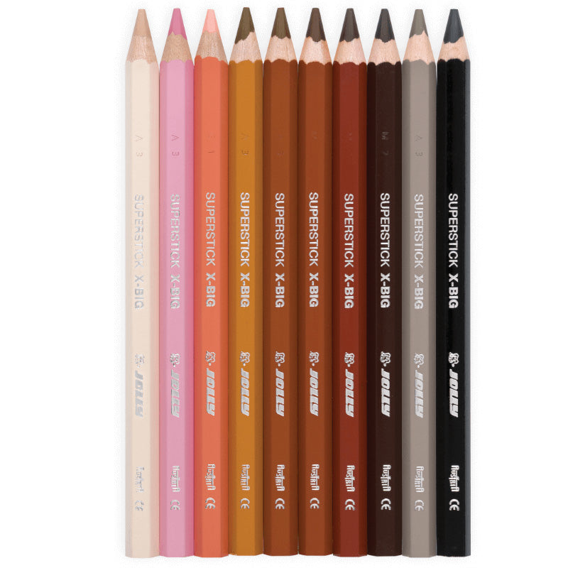 Jolly X-Big Skin Tone Pencils | Set of 10
