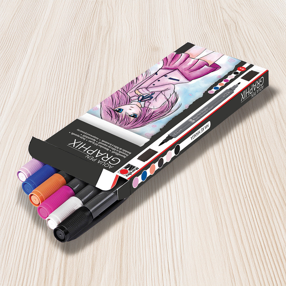 Marabu Graphix Aqua Pen Manga Set 6