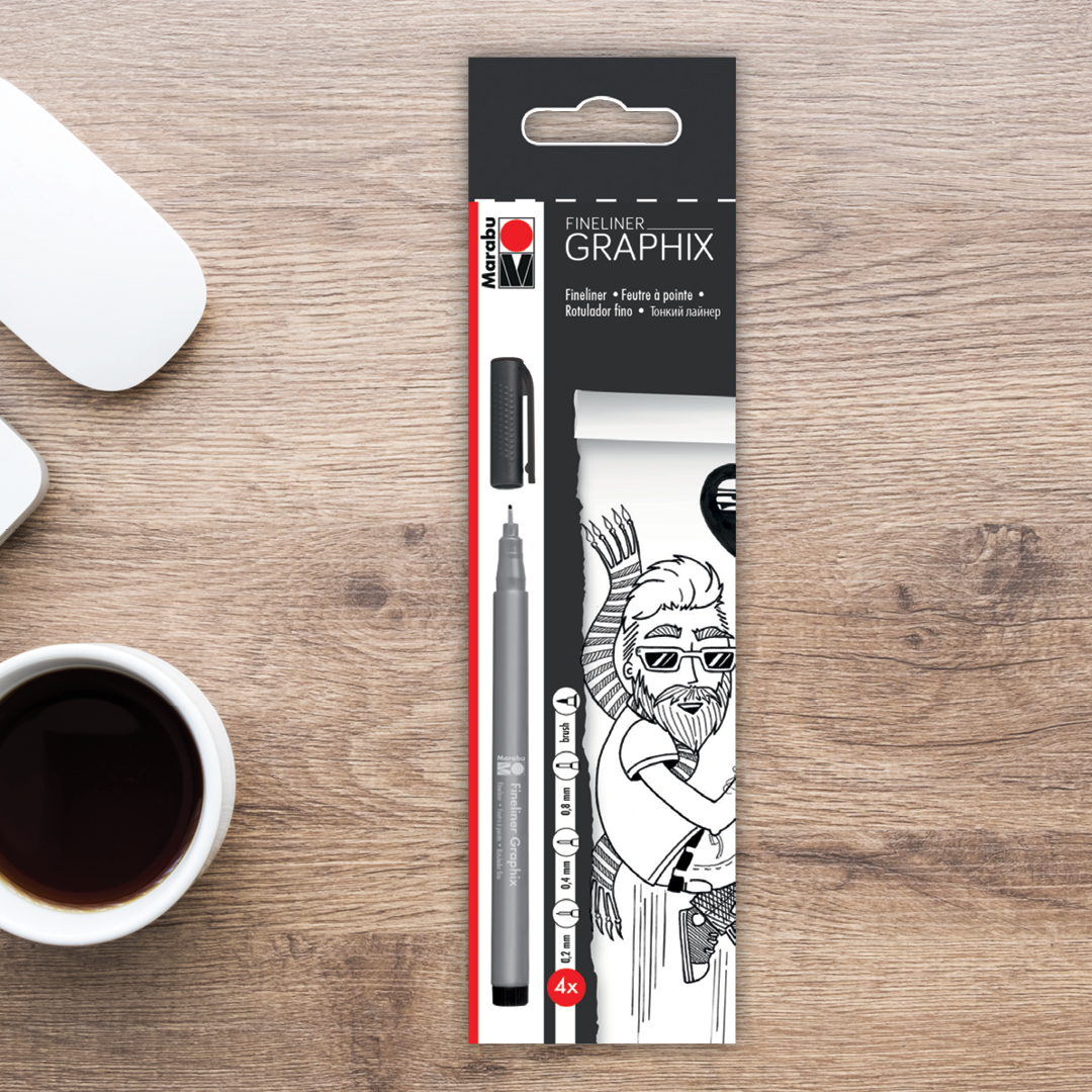 Marabu Graphix Fineliner Set 4 Black