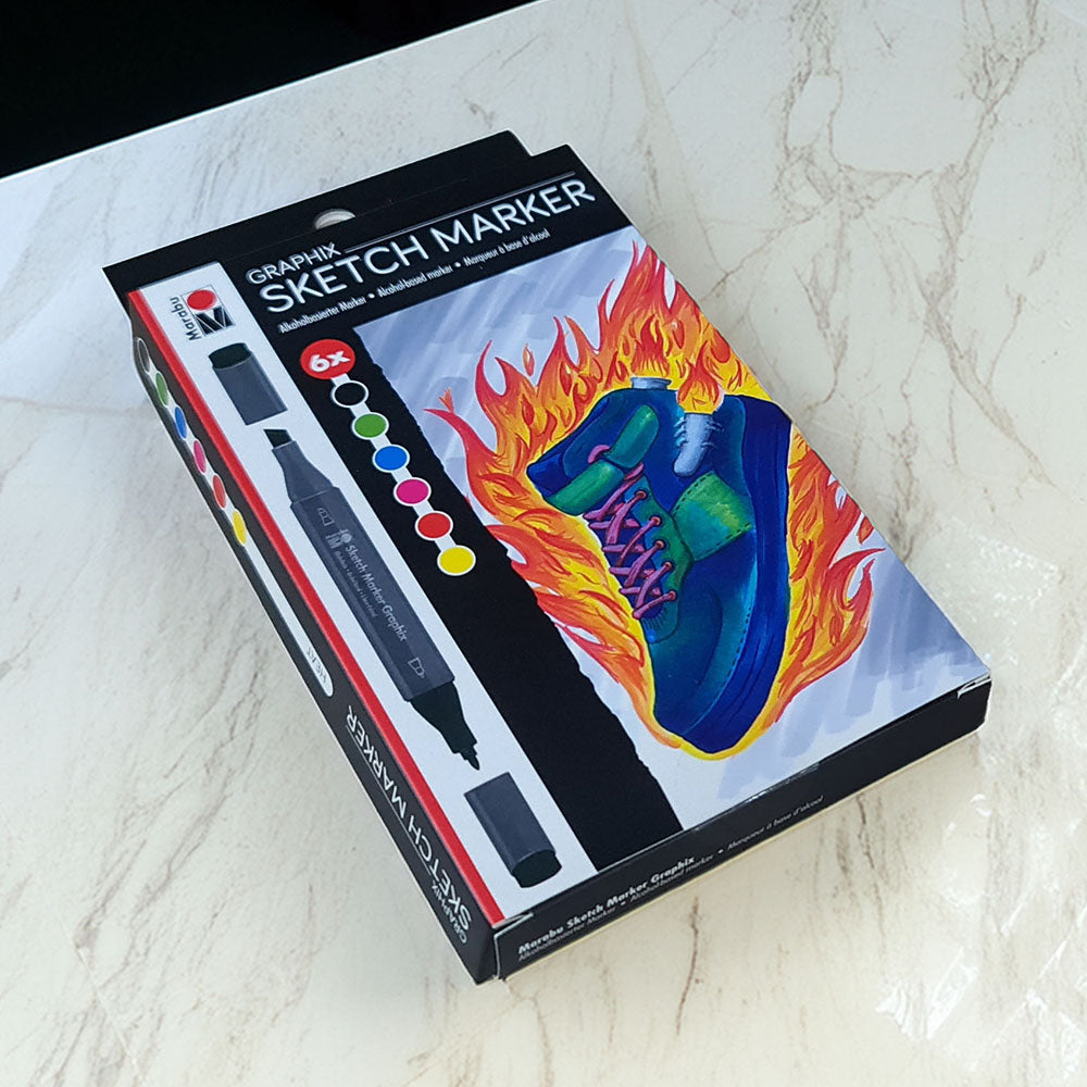 Marabu Graphix Heat Sketch Marker Set 6