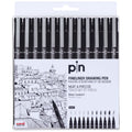 Uniball Fineline and Brush Pen Set of 12