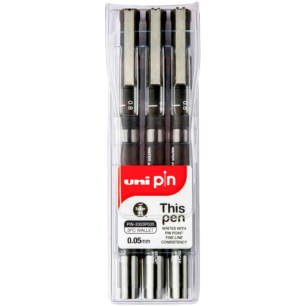 Uniball Fineline Pens Sets of 3 - Black ink