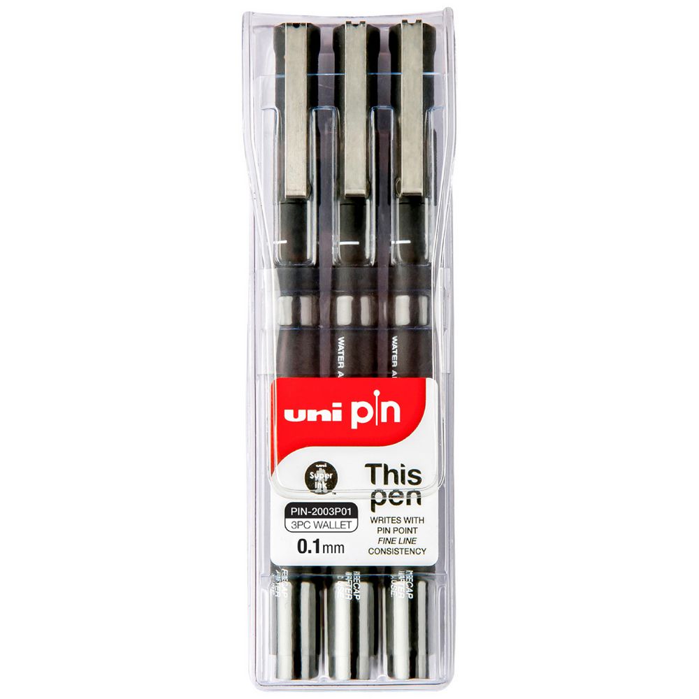 Uniball Fineline Pens Sets of 3 - Black ink